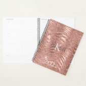Monogramme Nom Rose Gold Pailleté Imprimé Animal (Devant avec enveloppe)