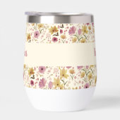 Monogramme nommé fleur sauvage rose aquarelle (Droite)