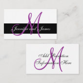 Monogramme & Noms Carte de réception de mariage vi (Devant / Derrière)