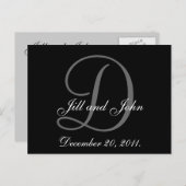 Monogramme, Noms, Date, Faire-part Mariage (Devant / Derrière)