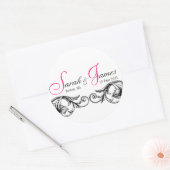 Monogramme Noms Date Lieu Mariage Stickers (Enveloppe)