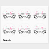 Monogramme Noms Date Lieu Mariage Stickers (Feuille)