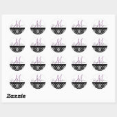 Monogramme & Noms Stickers Mariage Damask Plum (Feuille)
