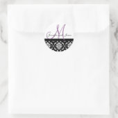 Monogramme & Noms Stickers Mariage Damask Plum (Sac)