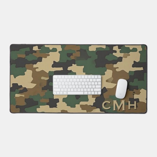 Monogramme numérique de camouflage militaire vert (Clavier et souris)