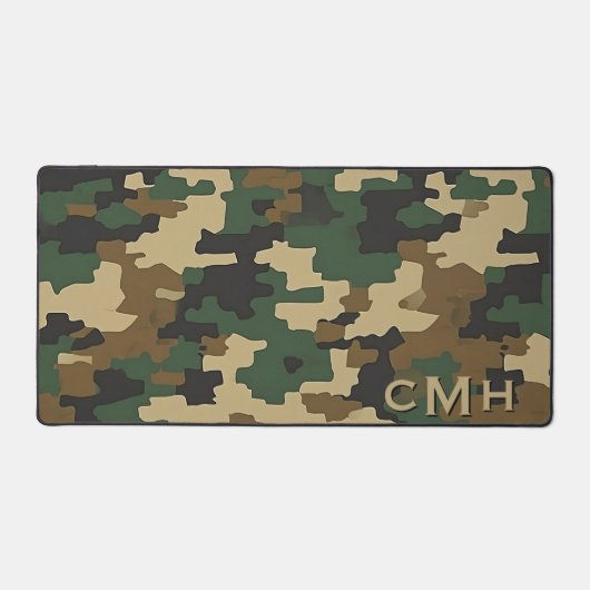 Monogramme numérique de camouflage militaire vert (Recto)