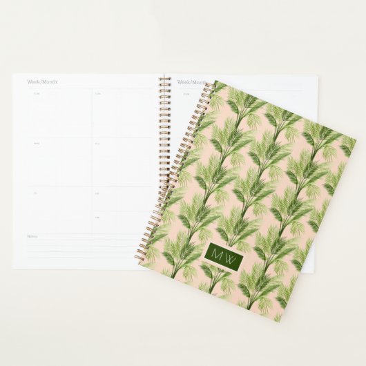 Monogramme | Oasis intérieure | Motif Palm Tree (Devant avec enveloppe)