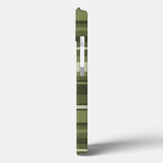 Monogramme olivier rayures vert Coque-Mate coque i (Verso / Gauche)