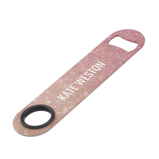 Monogramme Ombre Parties scintillant en or rose Fi (Dos Angle)