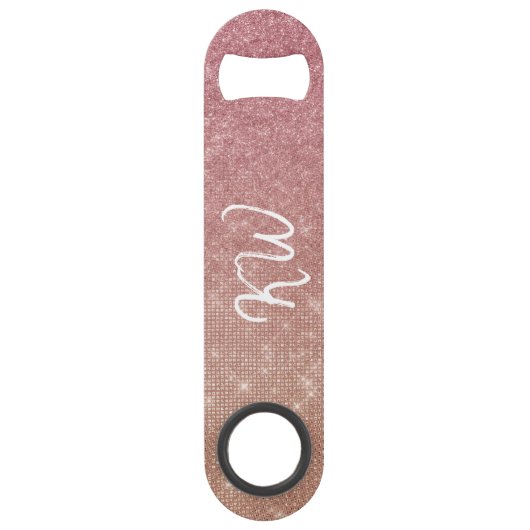 Monogramme Ombre Parties scintillant en or rose Fi (Devant)