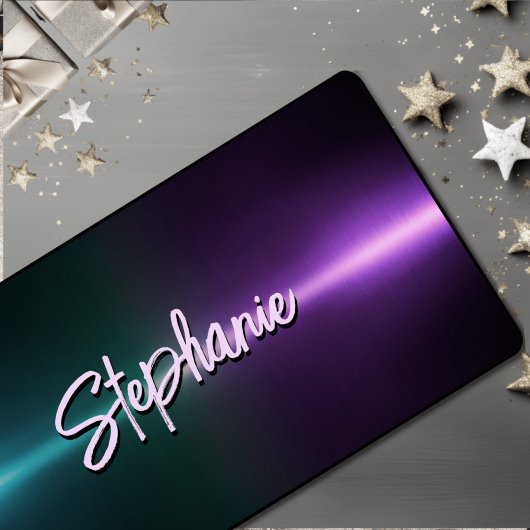 Monogramme ombré turquoise violet élégant