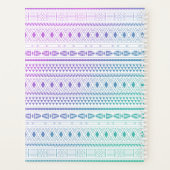 Monogramme Ombre violet bleu Boho (Dos)