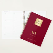 Monogramme or Bourgogne initiales affaires 2026 (Devant avec enveloppe)