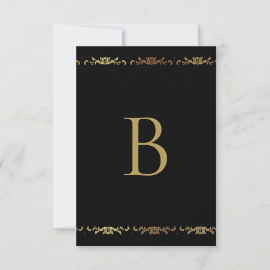 Monogramme or Damask Elegant Merci (Devant)