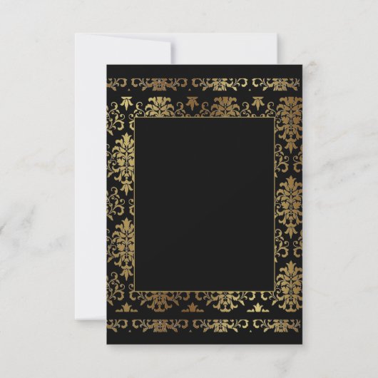 Monogramme or Damask Elegant Merci (Dos)