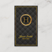 Monogramme or de luxe Carte de visite beauté (Devant)