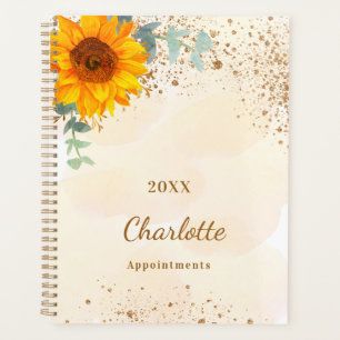 Monogramme or de parties scintillant de tournesol