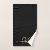 Monogramme or élégant moderne Nom du script (Serviette à main)