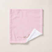 Monogramme Or élégant Nom Script Blush Pink (Gant de toilette)