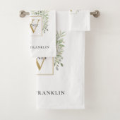 Monogramme Or en Chic avec verdure d'eucalyptus  (En situation)