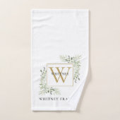 Monogramme Or en Chic avec verdure d'eucalyptus  (Serviette à main)