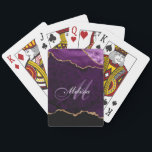 monogramme or et mauve agate jeu de cartes<br><div class="desc">Lettrage monogramme moderne avec un élégant arrière - plan agate avec or et violet. Les fonctions de texte peuvent être customisées.</div>