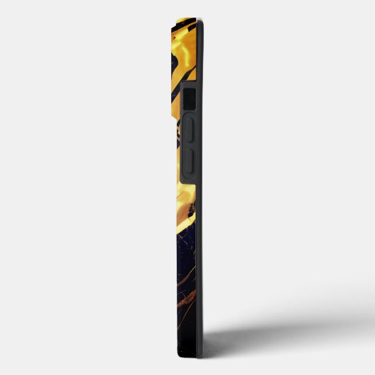 Monogramme or et noir coque iphone 13 pro max (Verso / Gauche)