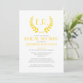 Monogramme Or Invitations de douche nuptiale (Debout devant)