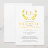 Monogramme Or Invitations de douche nuptiale (Devant / Derrière)