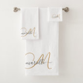 Monogramme or mignon Nom du script Elegant Blanc (En situation)