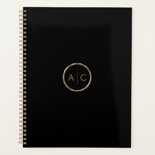 Monogramme Or Minimal sur NOIR (Devant)