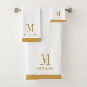 Monogramme Or moderne en blanc