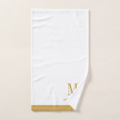Monogramme Or moderne en blanc (Serviette à main)
