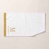 Monogramme Or moderne en blanc (Serviette à main)