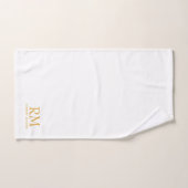 Monogramme Or Moderne En Blanc (Serviette à main)