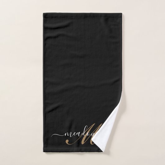 Monogramme or moderne Nom du script (Serviette à main)