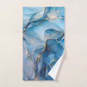 Monogramme Or Nom Vert Géode Agate Bleu (Serviette à main)