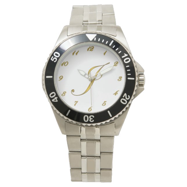 Monogramme Or - Premières montres personnalisées J (devant)