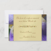 Monogramme Or Purple Iris RSVP Invitation (Dos)