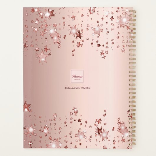 monogramme or rose initiales étoile nom (Dos)