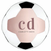 monogramme or rose initiales luxe métallique (Devant)