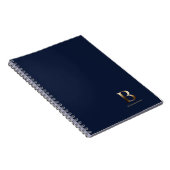 Monogramme or simple | Carnet bleu marine (Côté Droit)