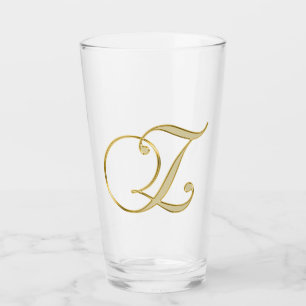 Monogramme or Z verre