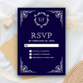 Monogramme orange bleu minuit RSVP