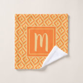 Monogramme Orange Motif diamant à trois tons (Gant de toilette)