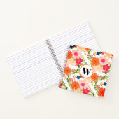 Monogramme Orange motif floral Carnet spirale (Intérieur)