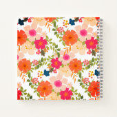 Monogramme Orange motif floral Carnet spirale (Dos)