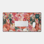 Monogramme orange rose floral (Clavier et souris)