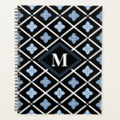 Monogramme Oriental Motif Sakura bleu (Devant)