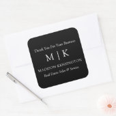 Monogramme ou ajouter logo Business Sticker noir (Enveloppe)
